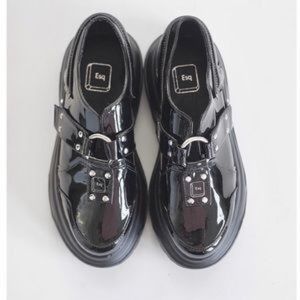 ESQ Black Patent Leather Platform Sneaker